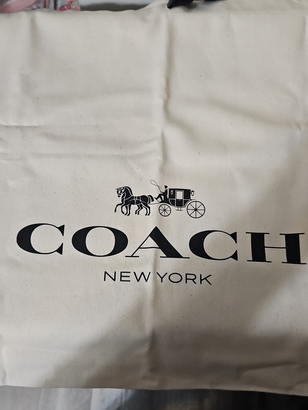 Coach New Cream Canvas Dust Bag with Logo